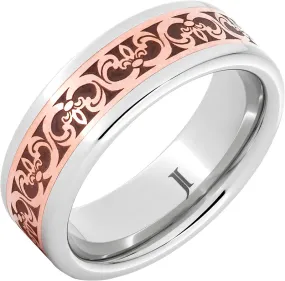 Serinium Ring with 14K Rose Gold Fleur-de-Lis Inlay