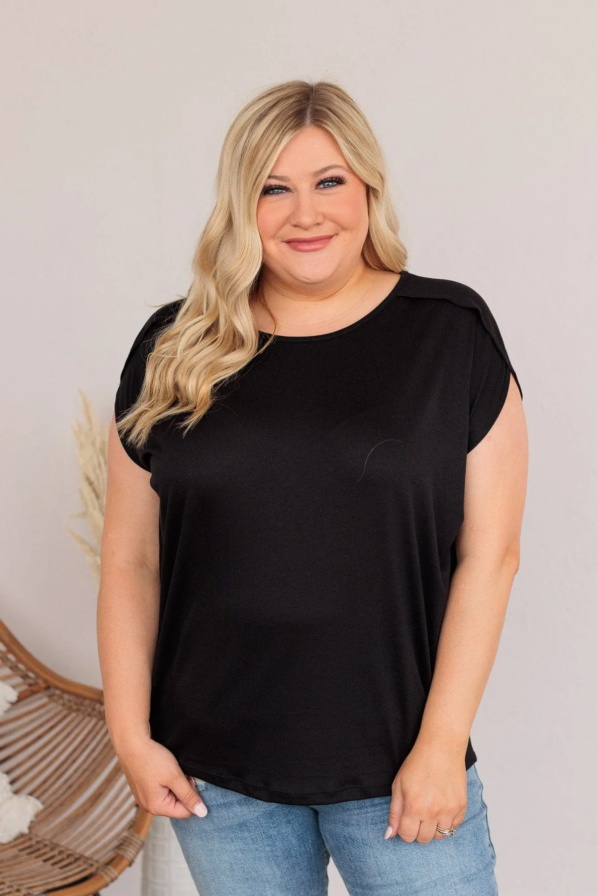 Shake Things Up Sleeveless Top- Black