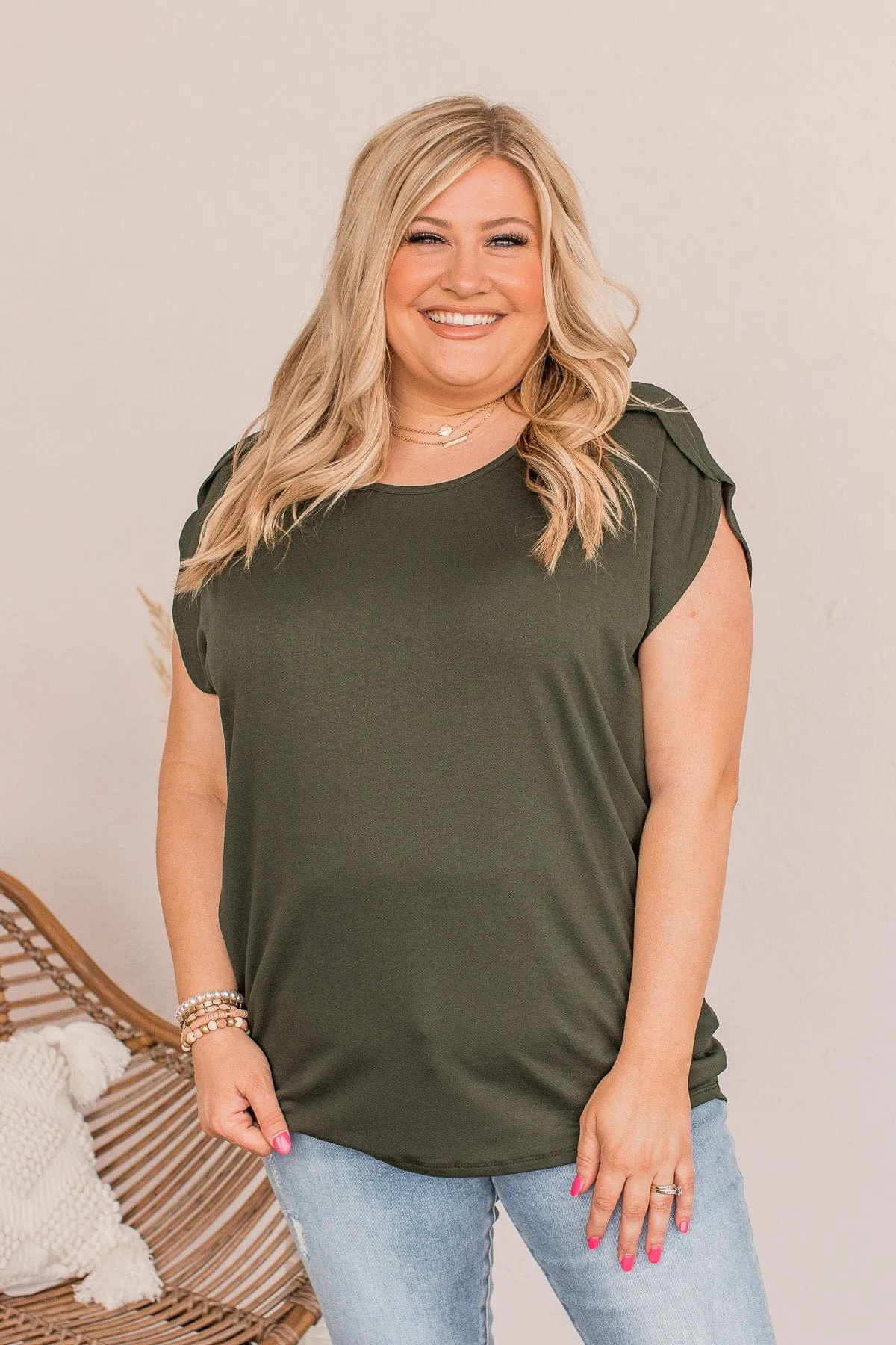 Shake Things Up Sleeveless Top- Dark Olive