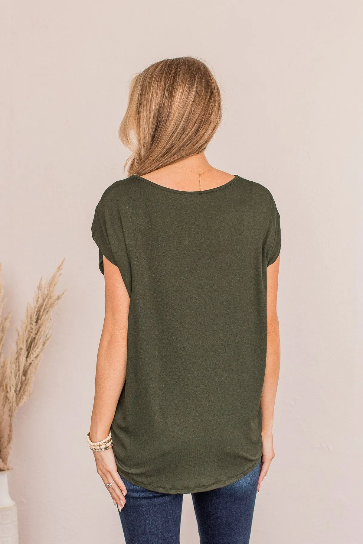 Shake Things Up Sleeveless Top- Dark Olive