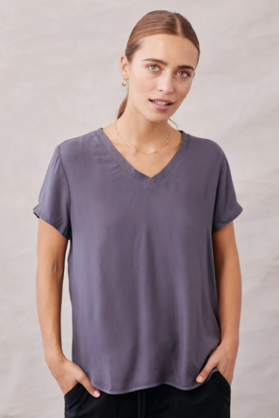 Silver Storm v neck tee