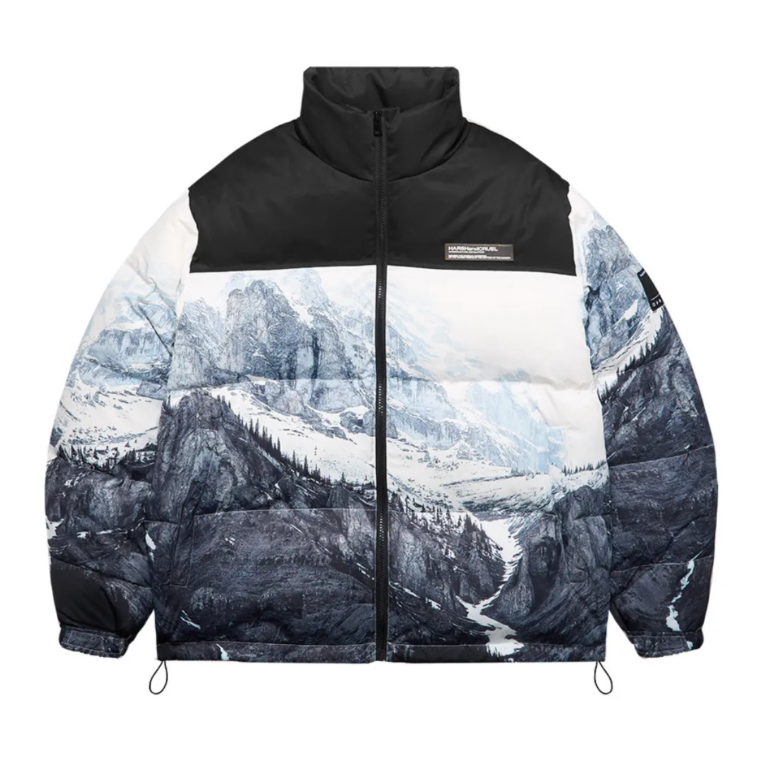 Snow Mountain Full Print Down Jacket