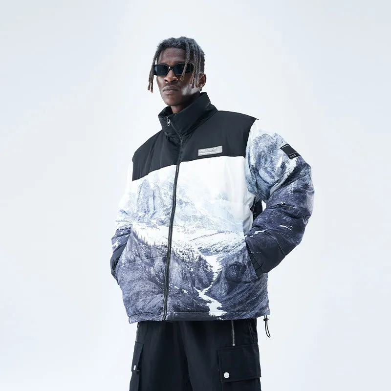 Snow Mountain Full Print Down Jacket