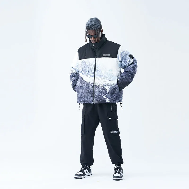 Snow Mountain Full Print Down Jacket