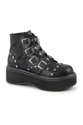 SS-EMILY-315 Demonia Ankle Boot | Black Faux Leather