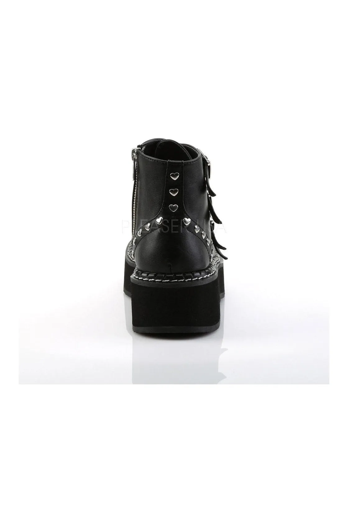 SS-EMILY-315 Demonia Ankle Boot | Black Faux Leather