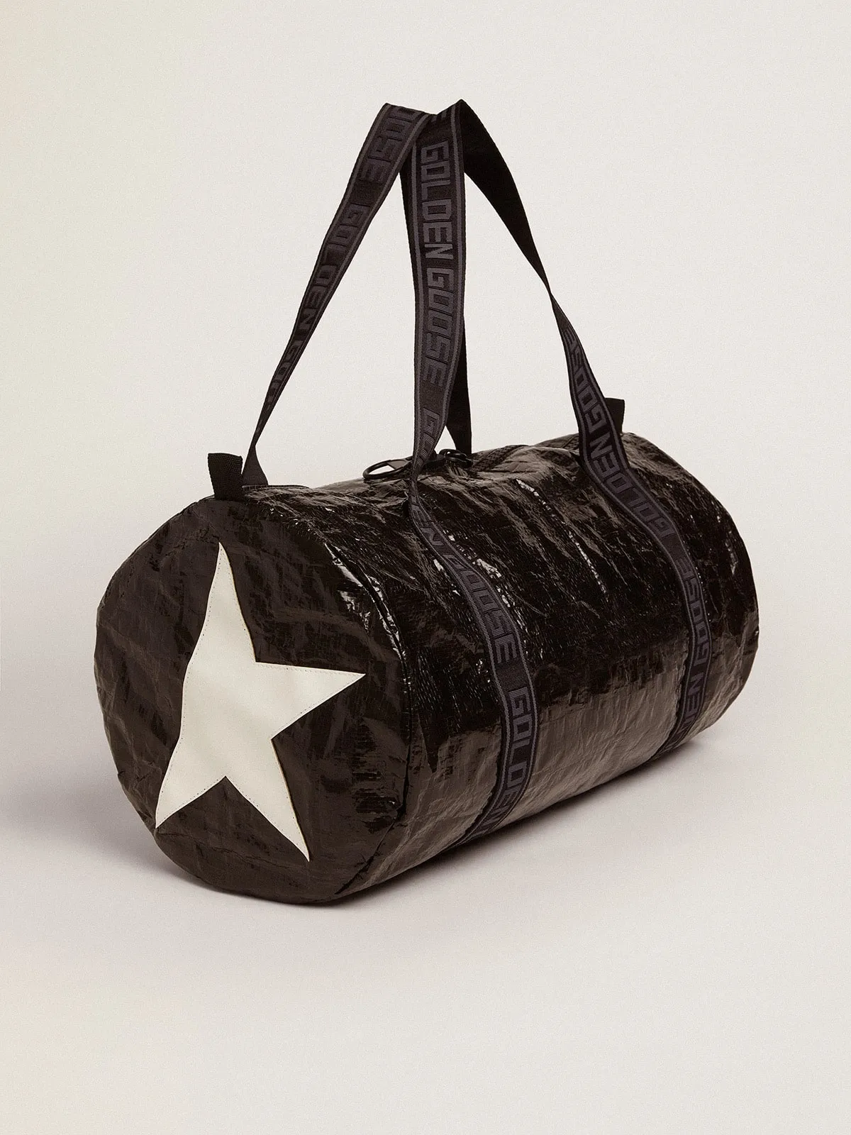 Star Collection black duffle bag with side white stars