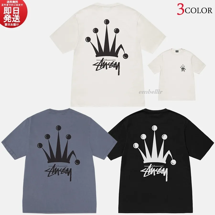 STUSSY  |Crew Neck Unisex Street Style Cotton Short Sleeves Logo