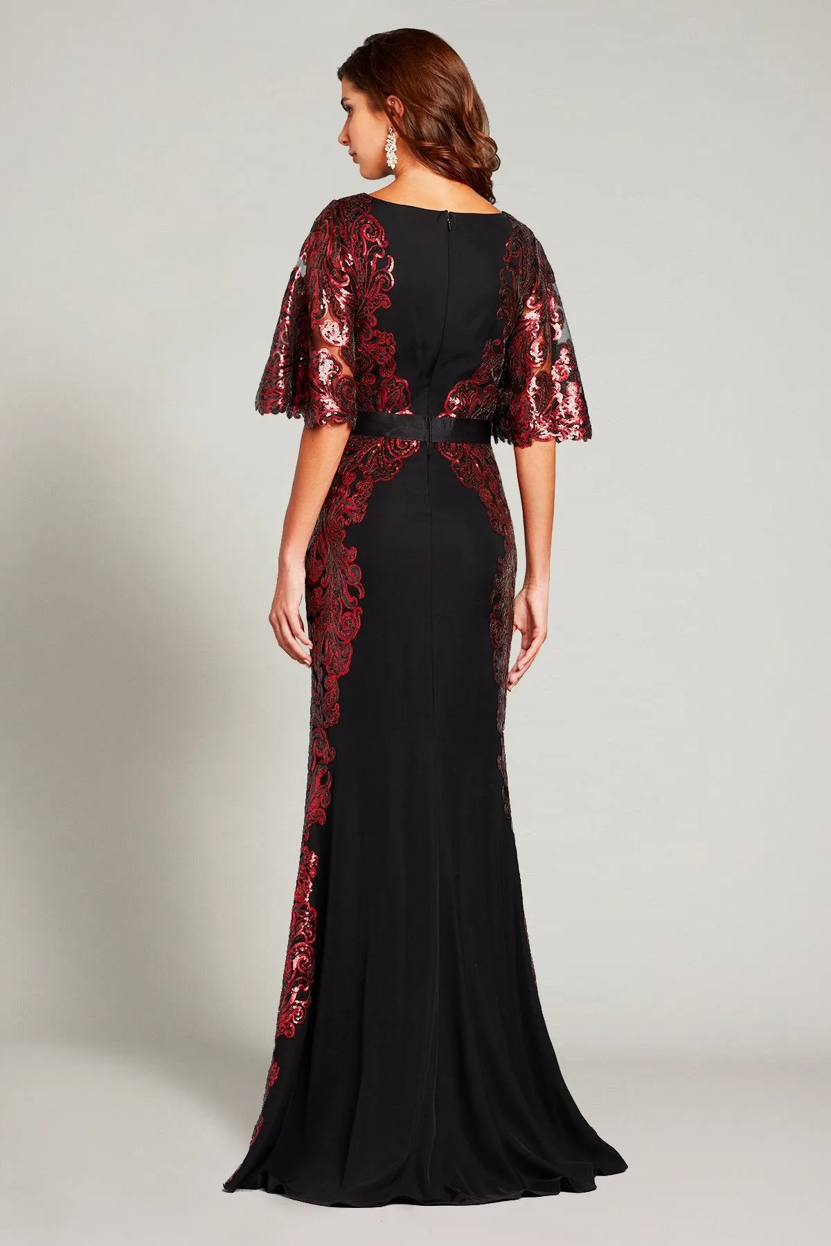 Tadashi Shoji BRB20791L Formal Long A Line Evening Gown