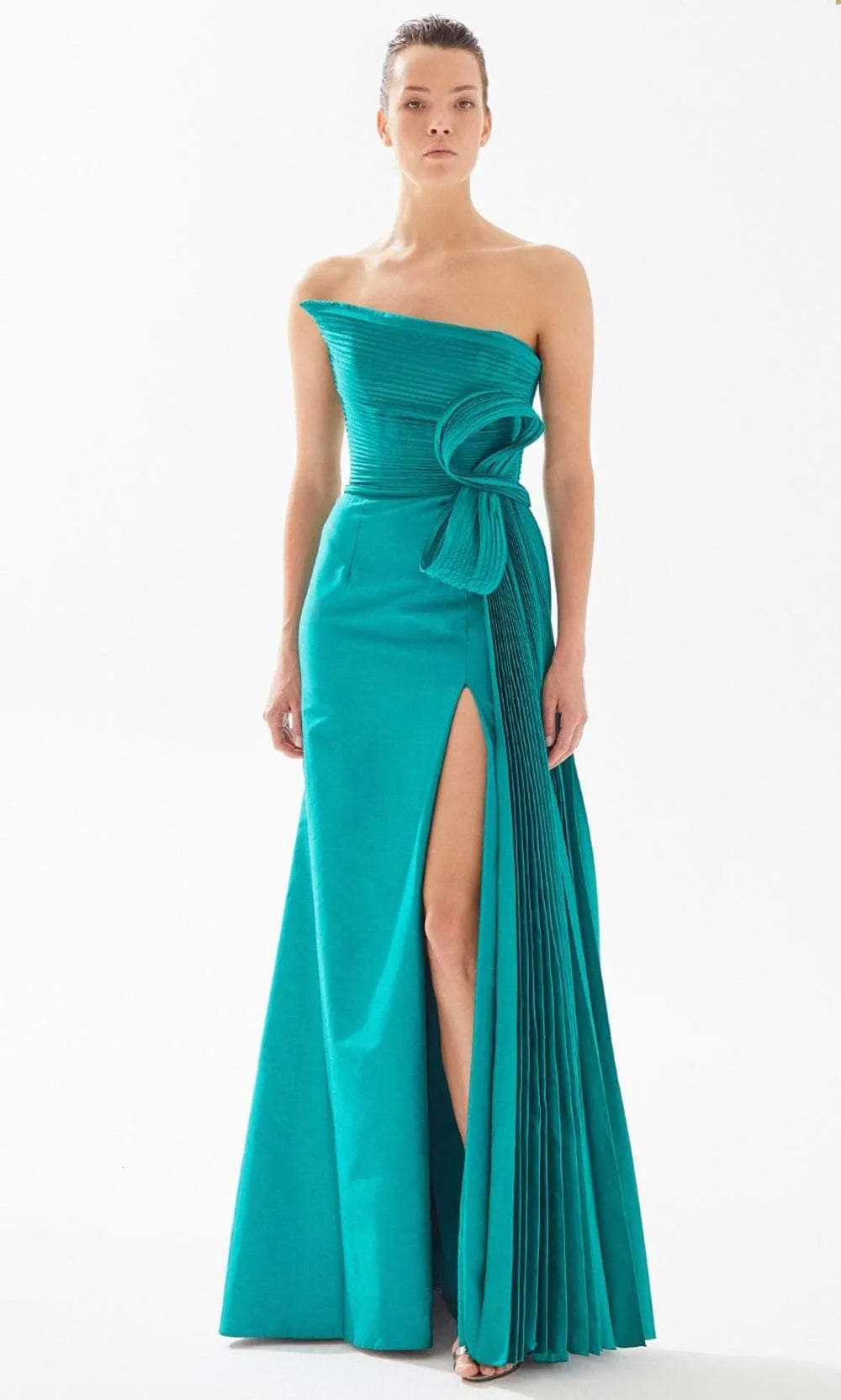 Tarik Ediz 98300 - Strapless Asymmetrical Evening Gown