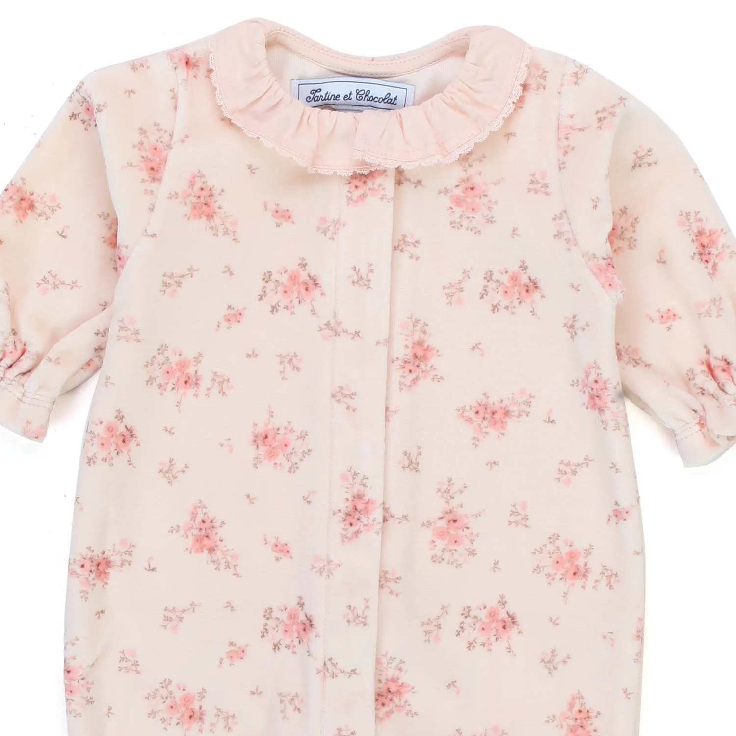 Tartine Et Chocolat Pink Romper With Prints For Baby Girl