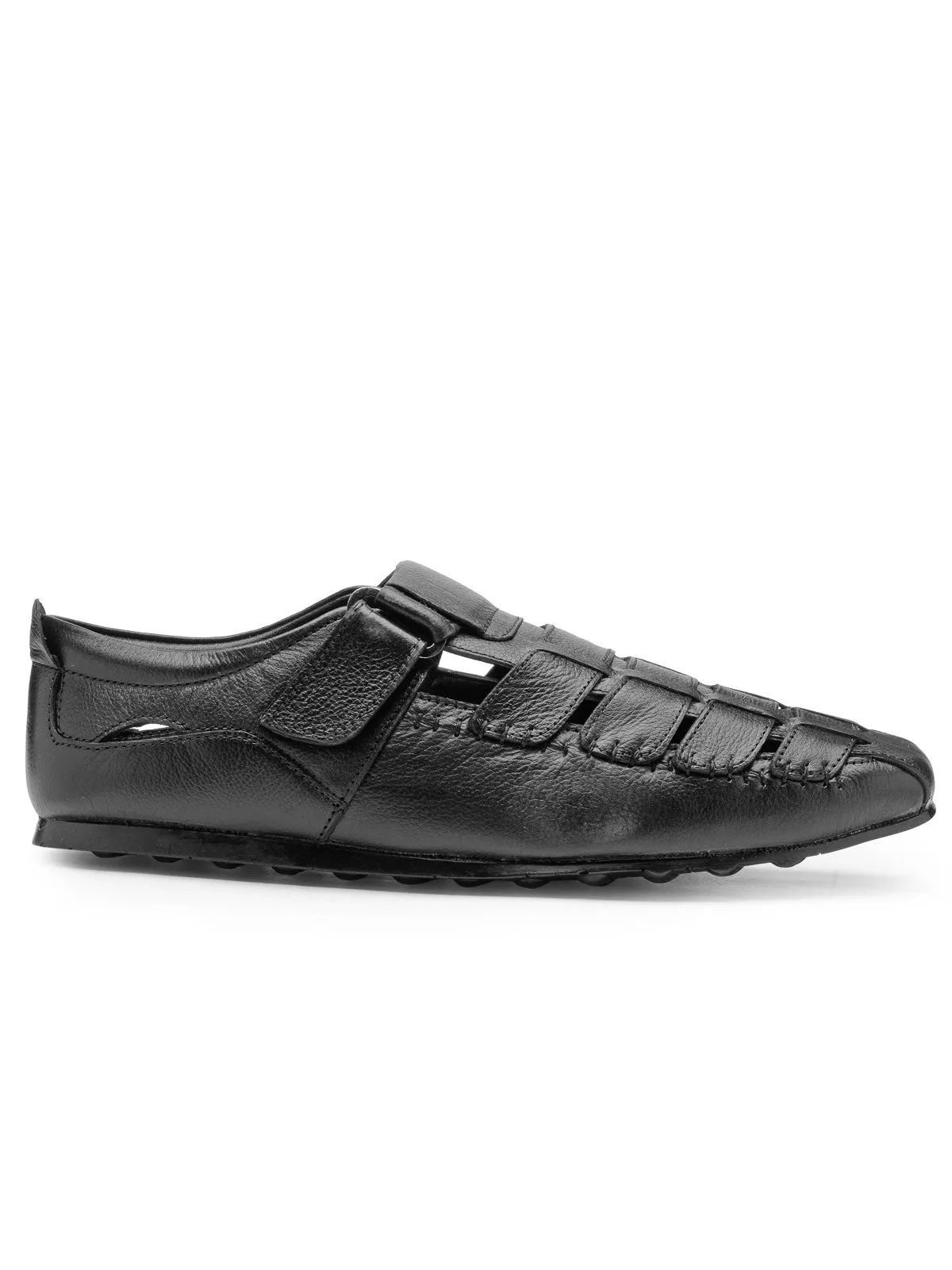 Teakwood Leather Men's Black Slipper & Sandals Footwear