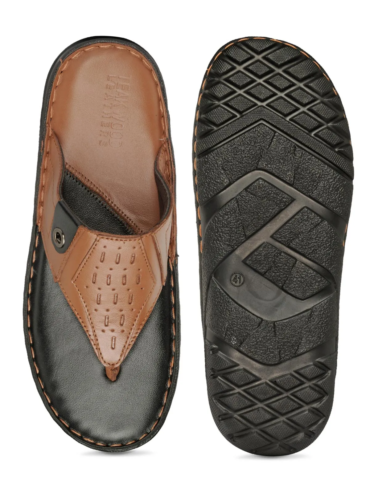 Teakwood Men's Leather Outdoor Slippers & Sandals Footwear