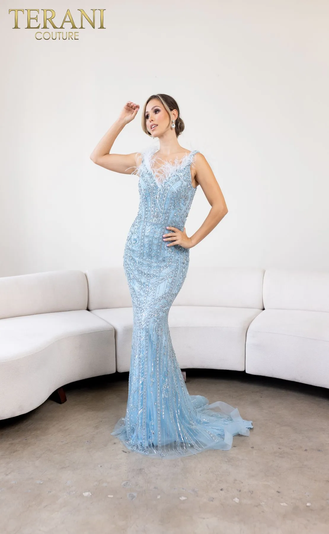 Terani Couture 241GL2606 Beaded Formal Long Evening Gown