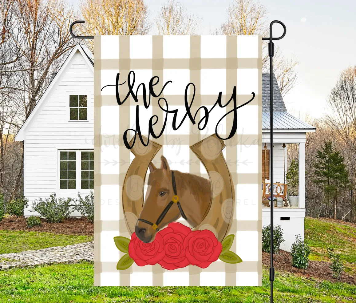 The Derby with Horse Garden Flag