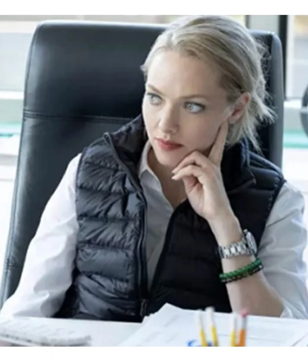 The Dropout Amanda Seyfried Down Black Vest