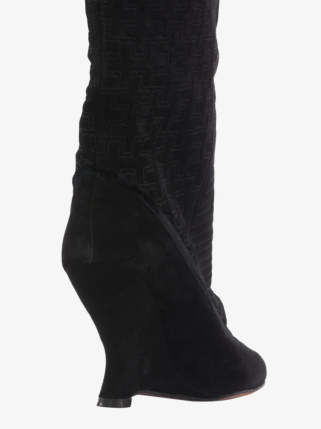 Tom Ford for Yves Saint Laurent black suede wedge boot