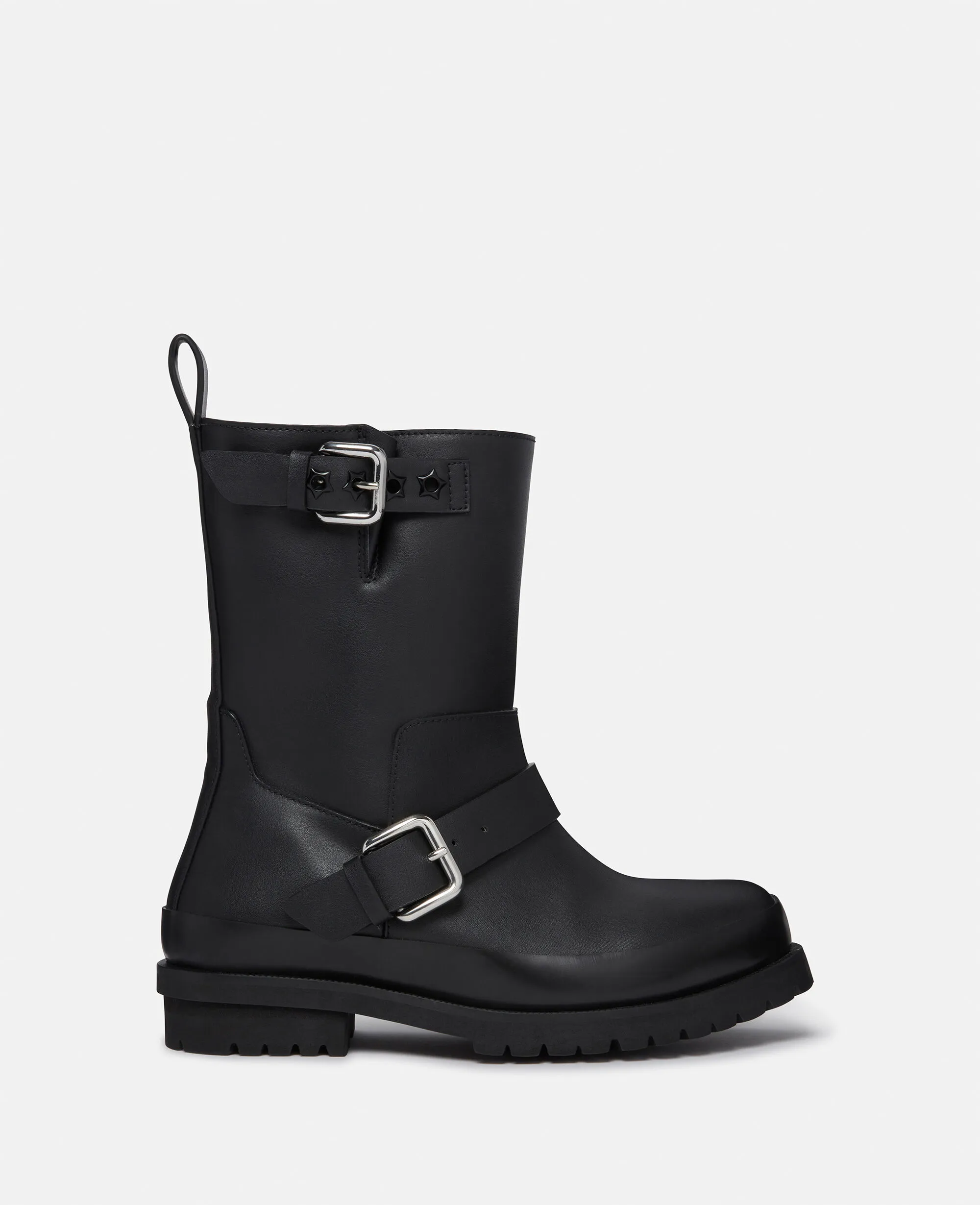 Trace Buckle-Strap Biker Boots