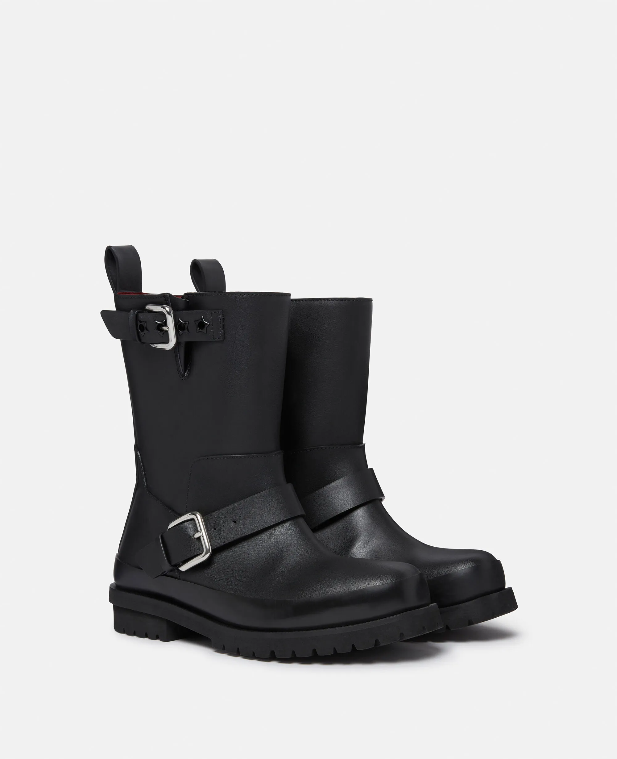 Trace Buckle-Strap Biker Boots