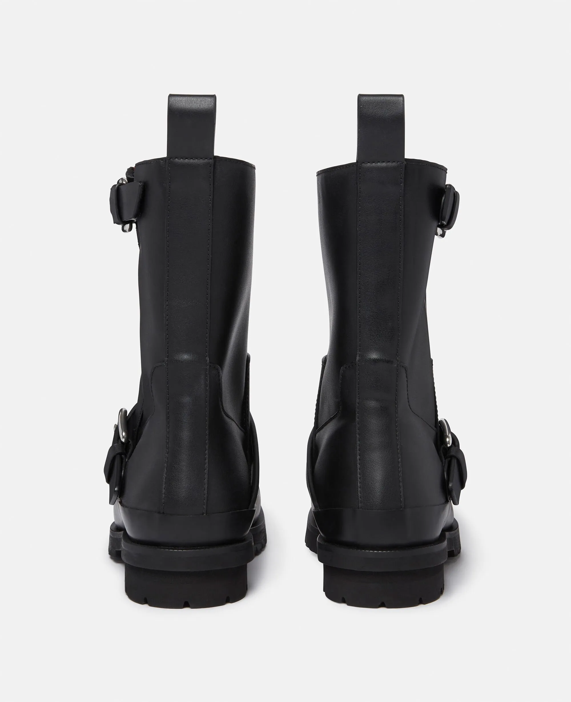 Trace Buckle-Strap Biker Boots