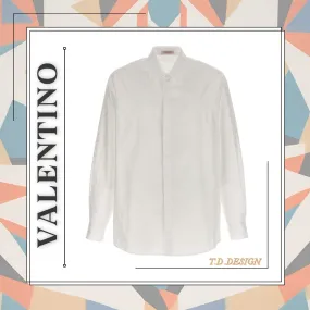 VALENTINO  |Unisex Long Sleeves Plain Cotton Oversized Logo Luxury