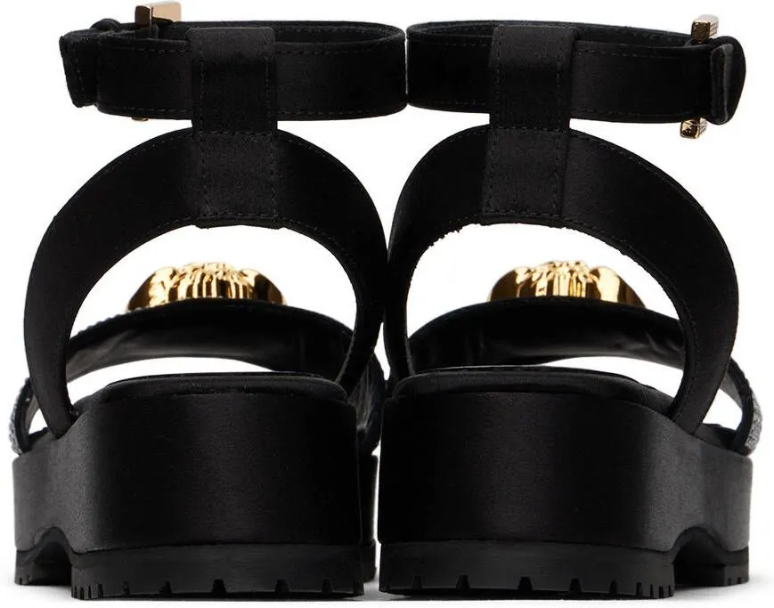 Versace Kids Black Medusa Sandals