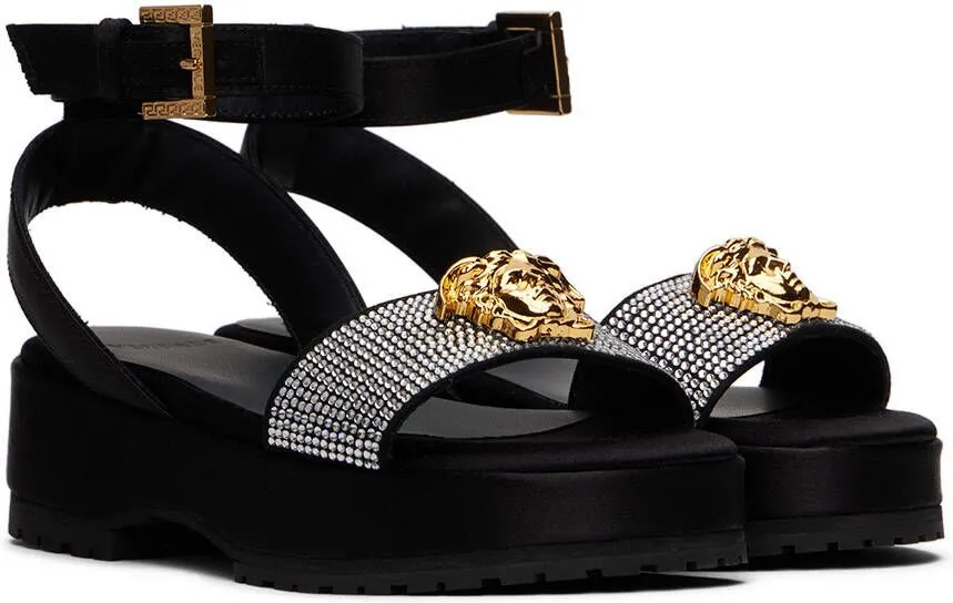 Versace Kids Black Medusa Sandals