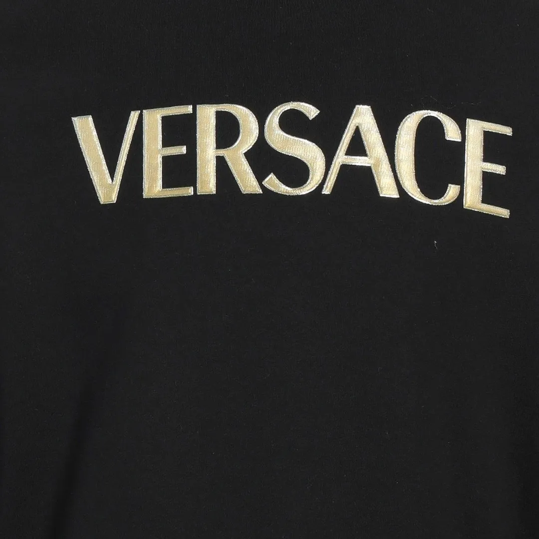 VERSACE  |Unisex Street Style Long Sleeves Plain Cotton Logo Luxury