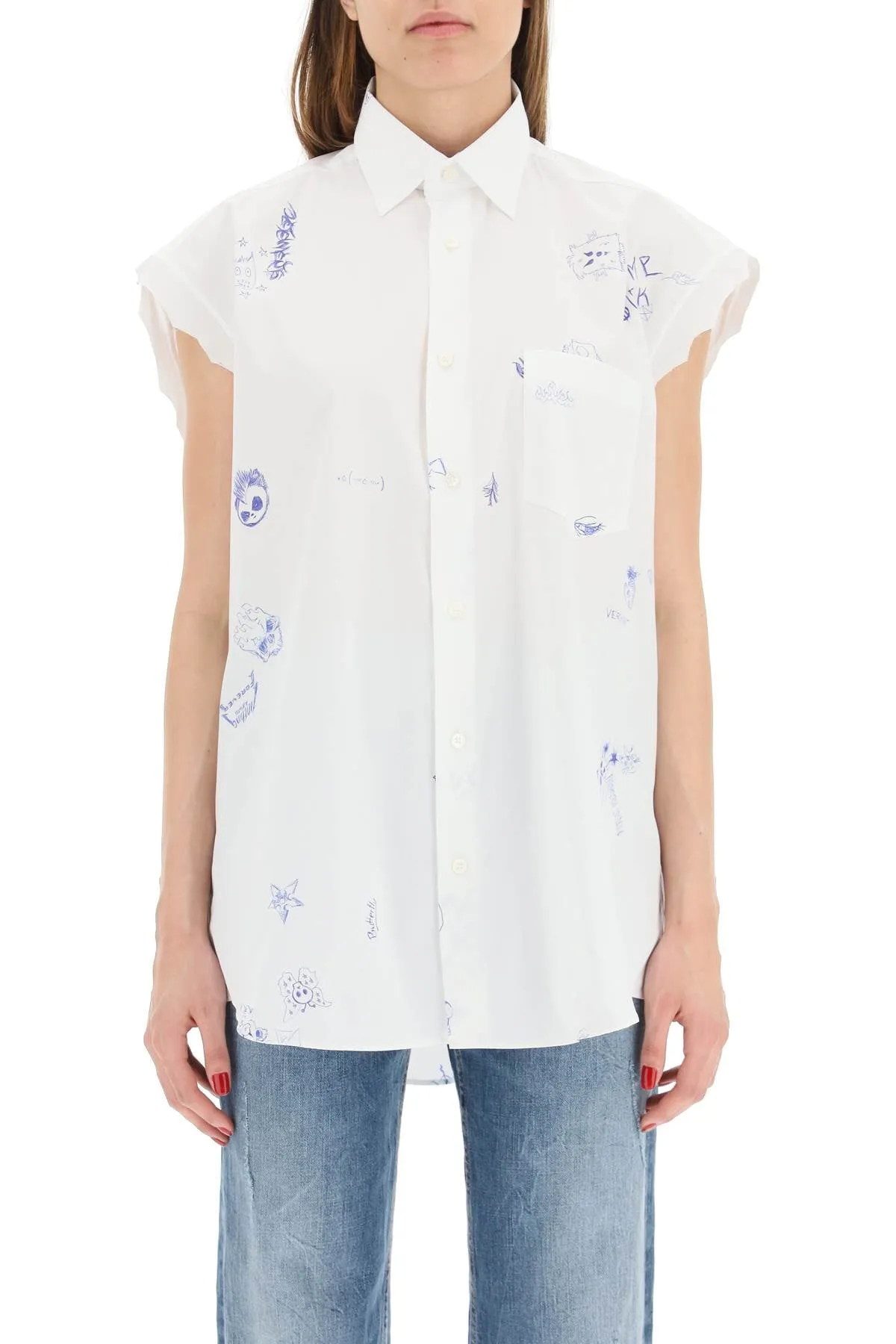 Vetements Scribbled Sleeveless Shirt