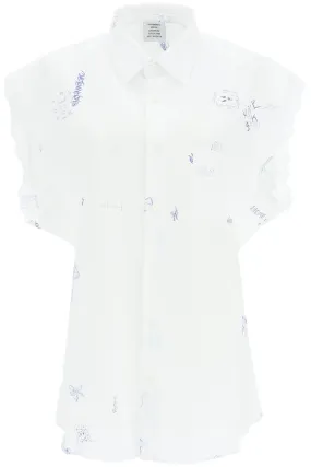 Vetements Scribbled Sleeveless Shirt