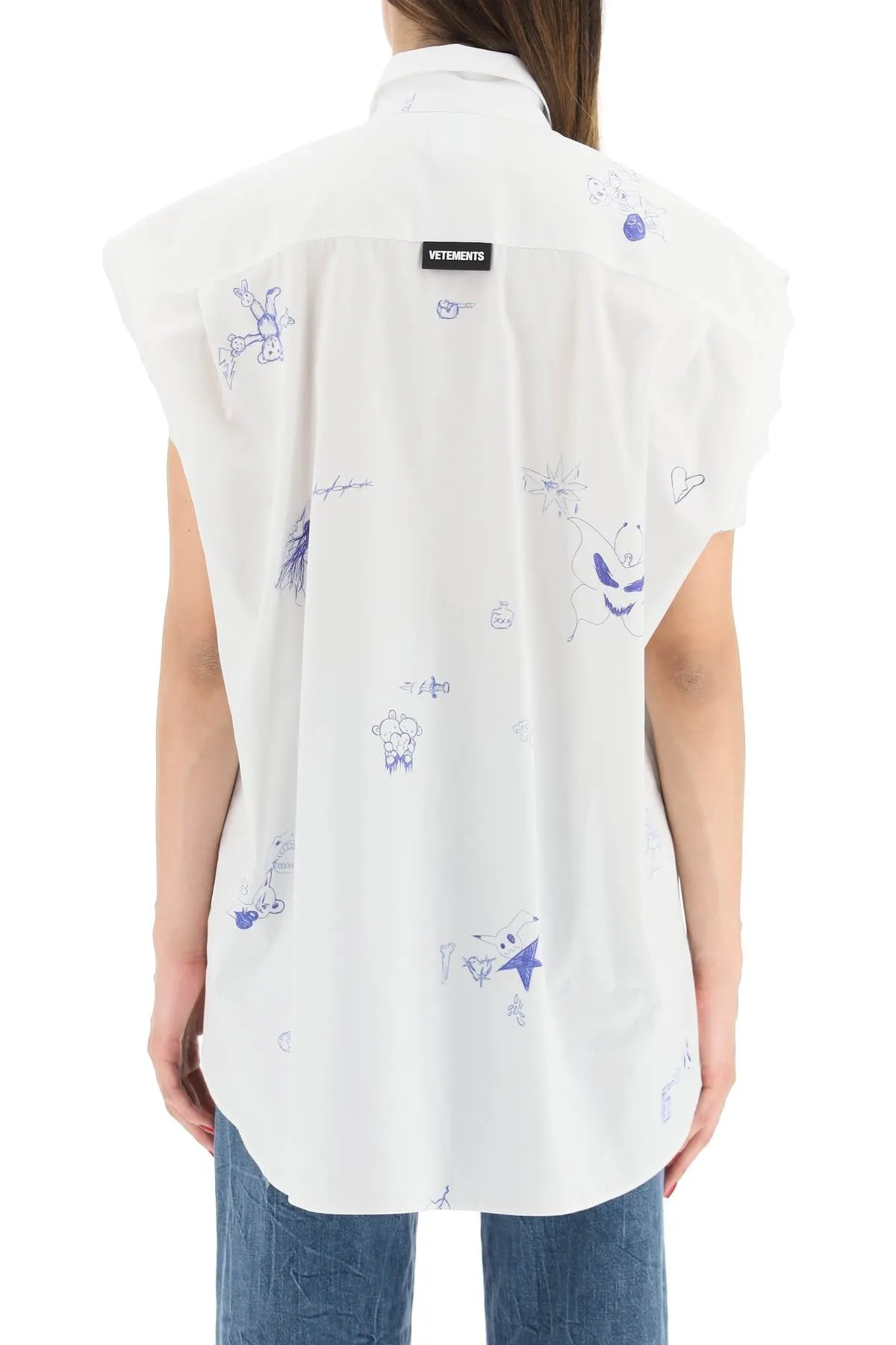 Vetements Scribbled Sleeveless Shirt