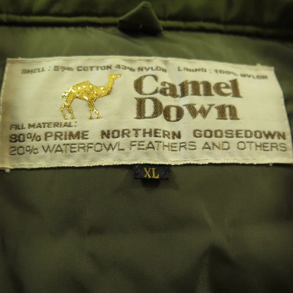 Vintage 70s Goose Down Puffy Vest Mens XL Retro Ski Snowboard Camel Down