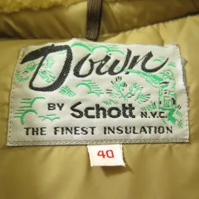 Vintage 80s Down by Schott Leather Vest Mens 40 Shearling Naked Cowhide Puffy