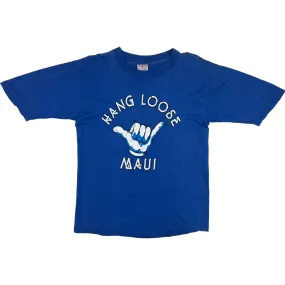 Vintage 80's Hang Loose  Polly Tees Single Stitch T-shirt Blue