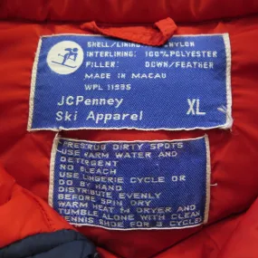 Vintage 80s Retro Down Ski Vest Mens XL JC Penny Quilted  Snowboard Time Machine