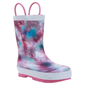 Western Chief Girl's Tie Dye Rubber Rain Boots - Fuchsia