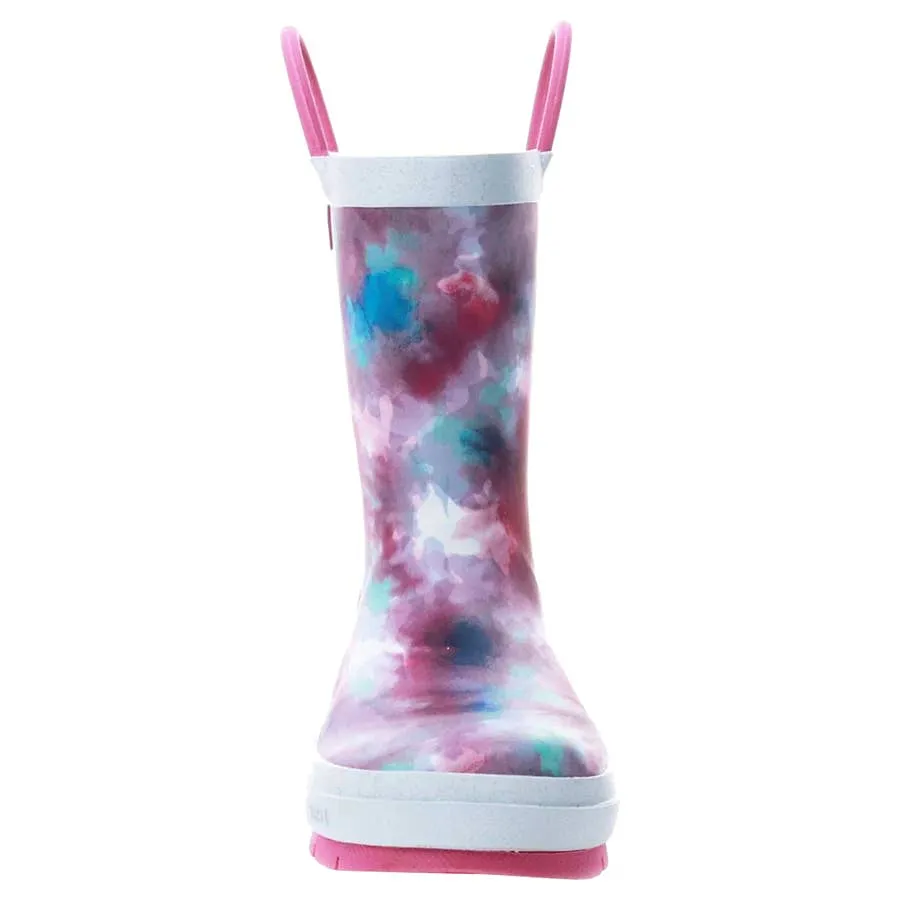 Western Chief Girl's Tie Dye Rubber Rain Boots - Fuchsia