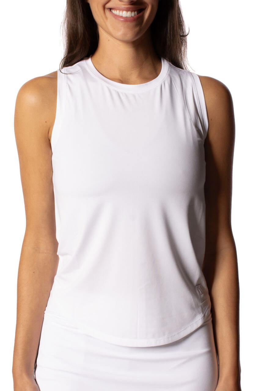 White Sleeveless Sport Tie Top