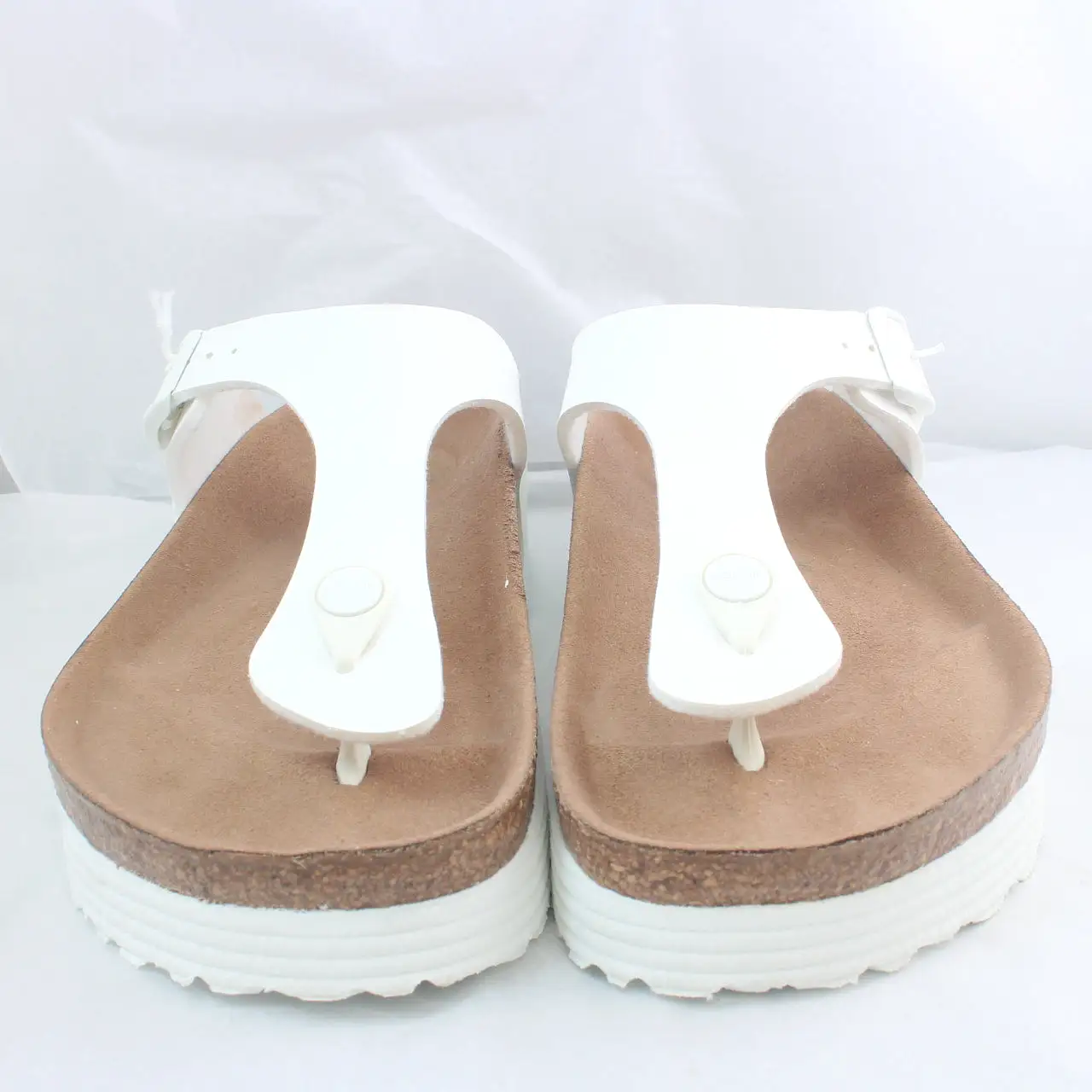 Womens Birkenstock Papillio Gizeh Platform White Vegan