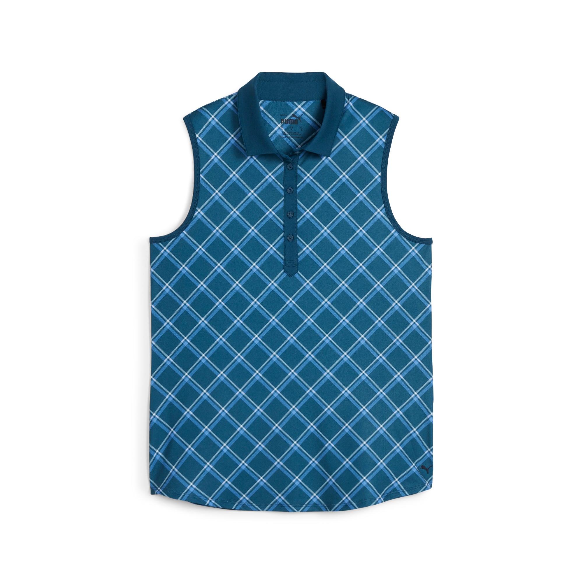 Women's CLOUDSPUN Plaid Sleeveless Golf Polo