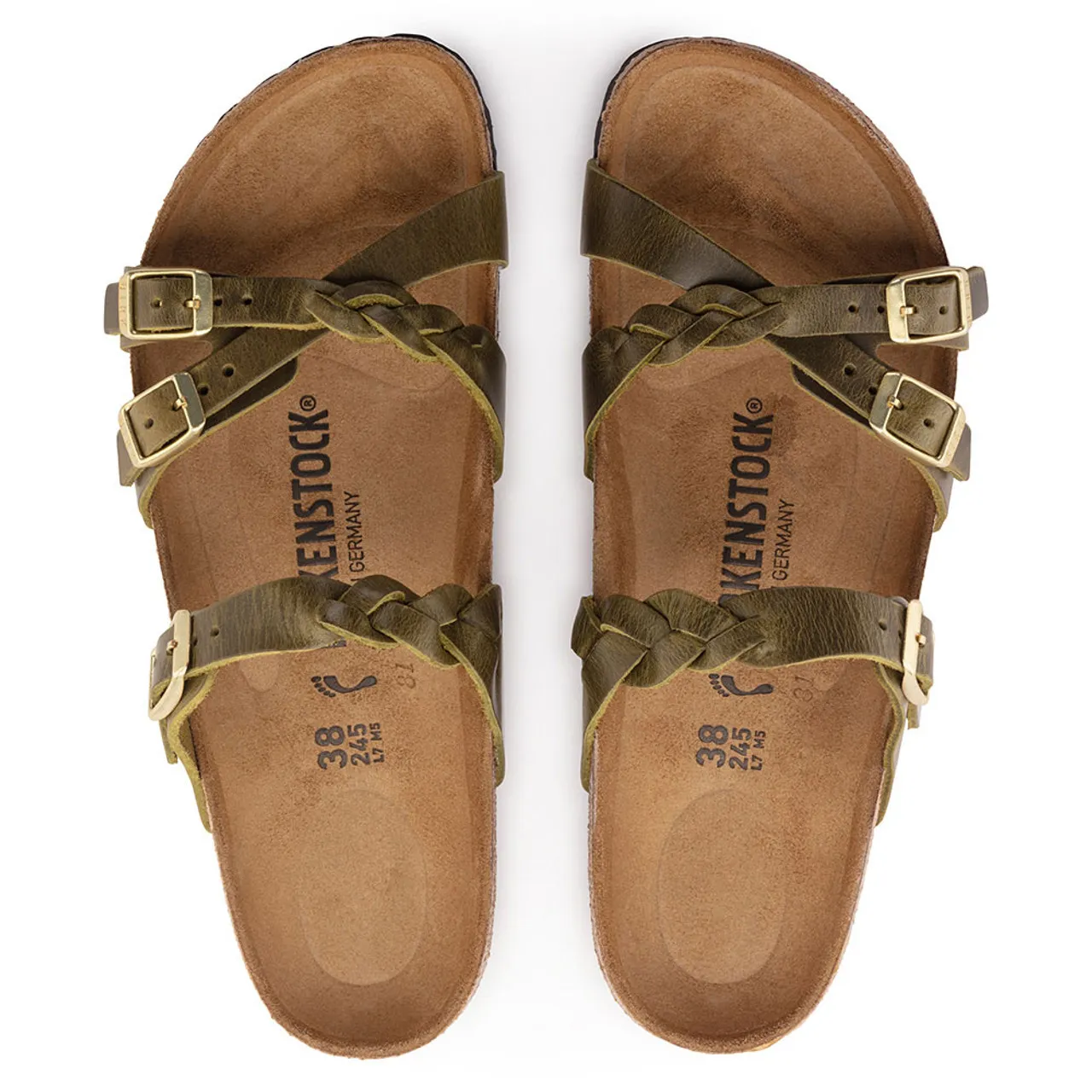 Women's Birkenstock Franca Braid Sandals - Olive Green