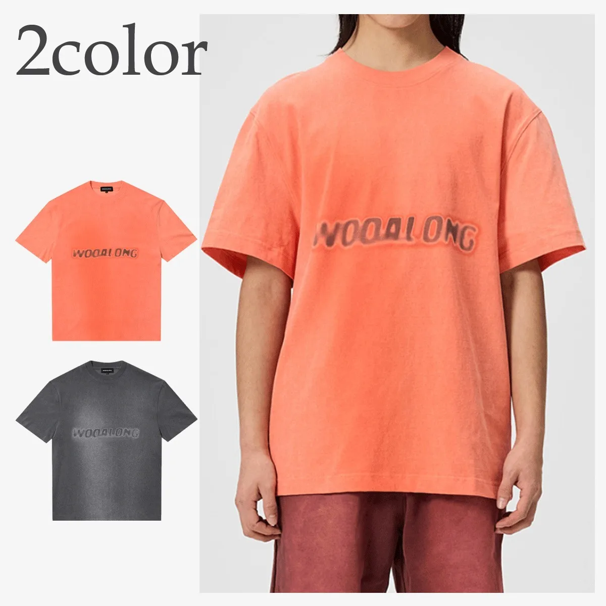 WOOALONG  |Unisex Street Style Plain Cotton Short Sleeves Logo T-Shirts