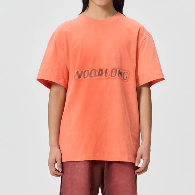 WOOALONG  |Unisex Street Style Plain Cotton Short Sleeves Logo T-Shirts