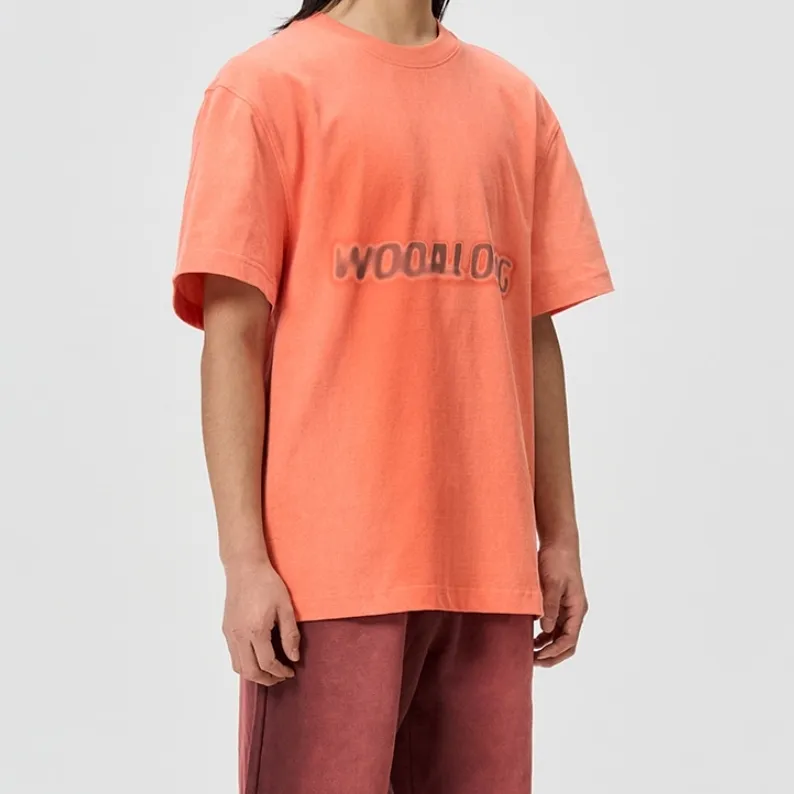 WOOALONG  |Unisex Street Style Plain Cotton Short Sleeves Logo T-Shirts