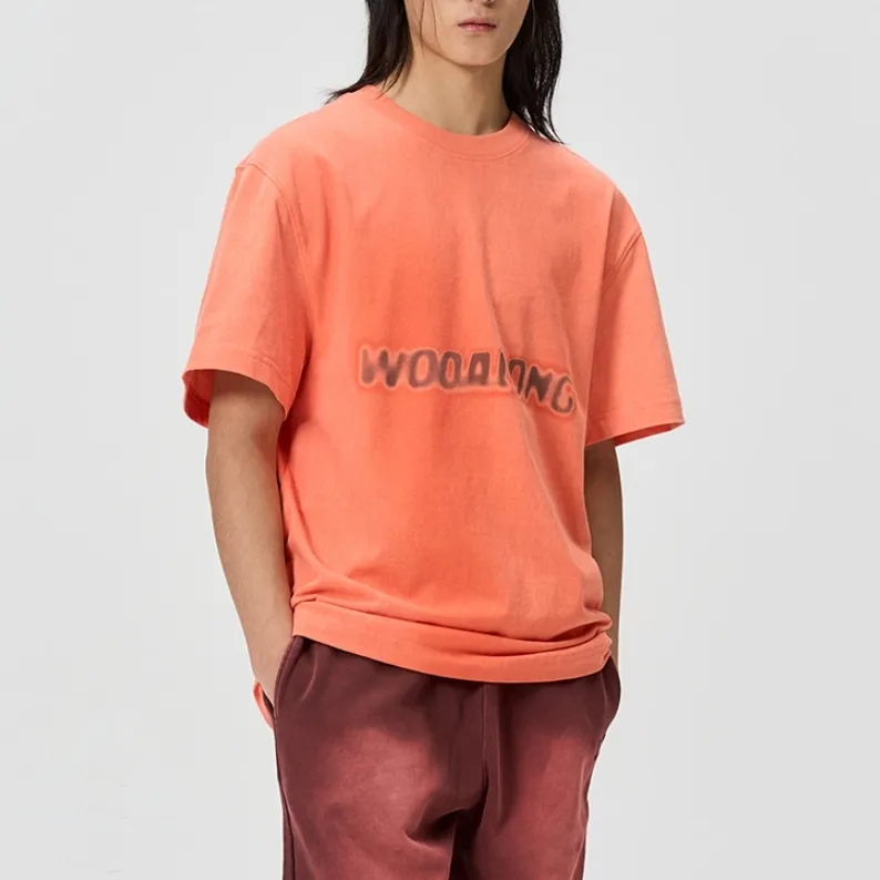 WOOALONG  |Unisex Street Style Plain Cotton Short Sleeves Logo T-Shirts