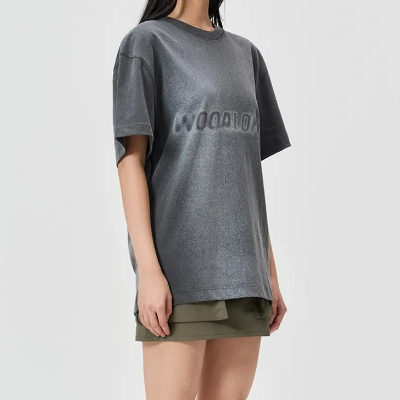 WOOALONG  |Unisex Street Style Plain Cotton Short Sleeves Logo T-Shirts