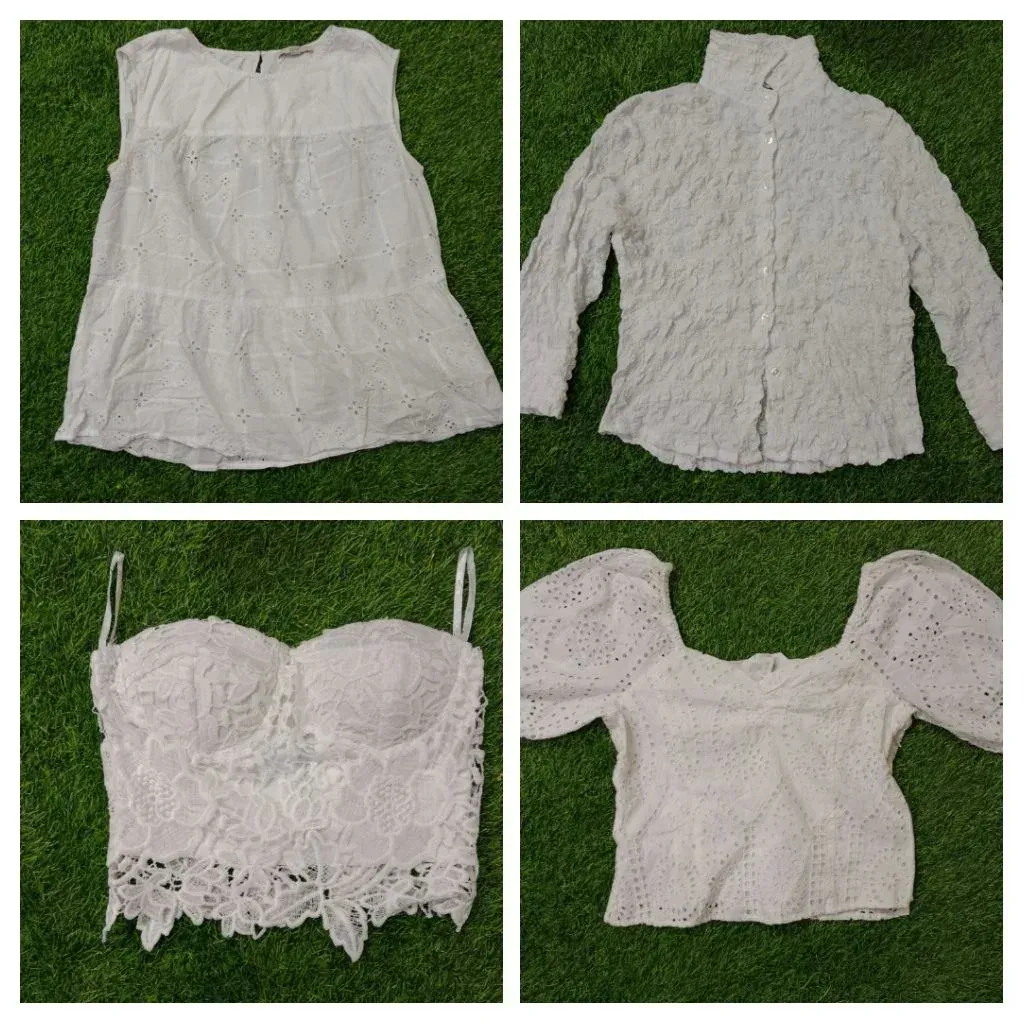 Y2k white blouses for women